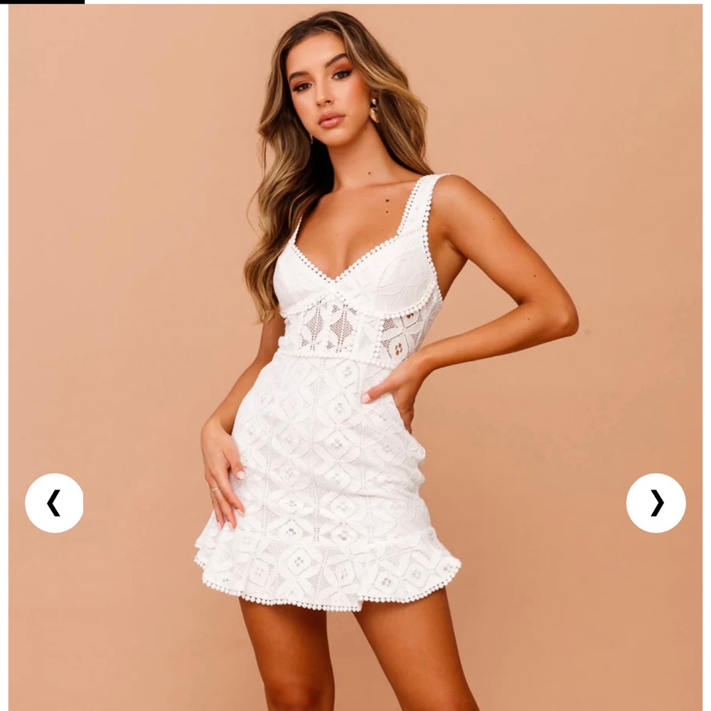 Sage + Paige Falling Fast Lace Mini Dress // White NWT